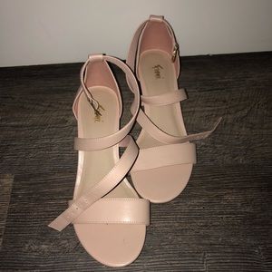 Light Pink Mini Wedge Sandals